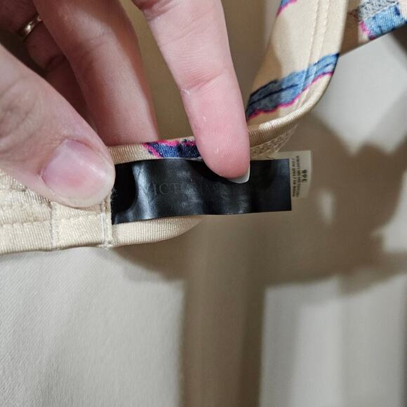 Victoria's Secret 36B Bombshell Bikini Top Blue White Pink Fern Palm Swim Sequin - Picture 8 of 9